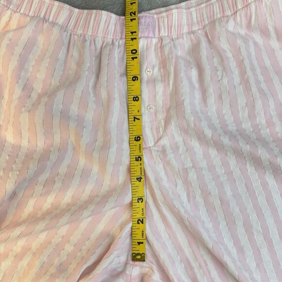 Victoria’s Secret Flannel 2 Piece Pajama Set Womens L Iconic Pink Stripe NWOT - Picture 13 of 16